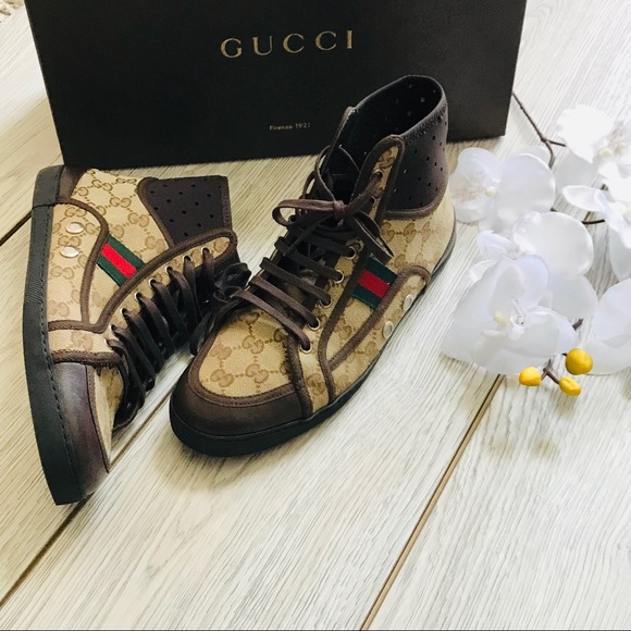 AUTHENTIC Gucci GG Lace Up Sneakers - Picture 7 of 7